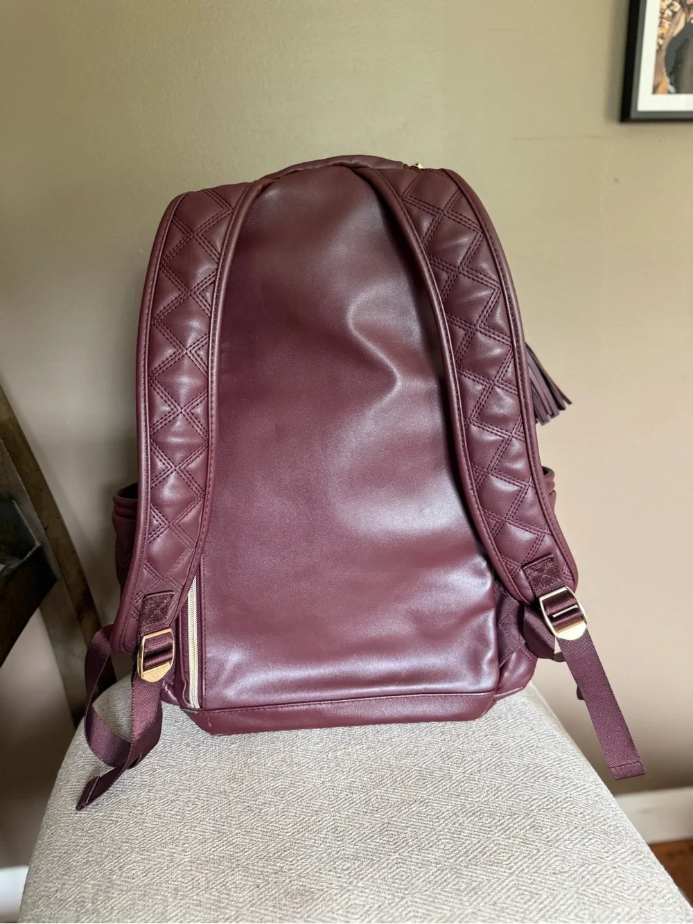 Itzy Ritzy Quilted Burgundy Baby Backpack - Stylish Everyday Organizer